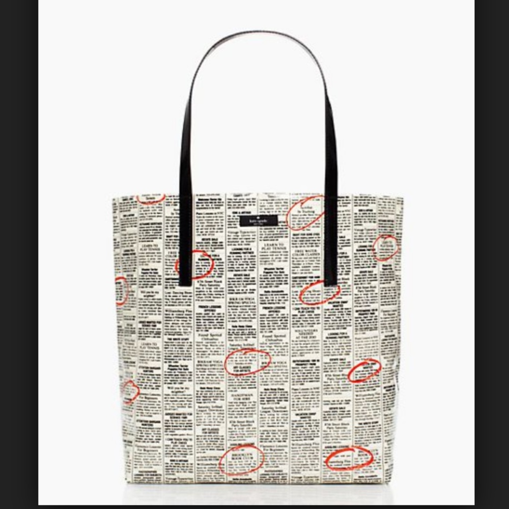 Kate Spade Newspaper Tote Handbag